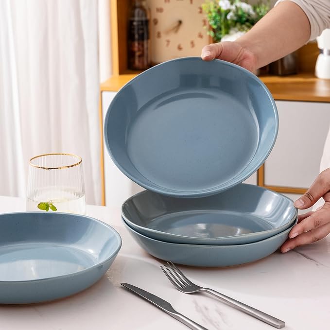 AmorArc 9.5'' Ceramic Large Pasta Bowls, 38oz Handpainted Stoneware Bowls Set - Image 5