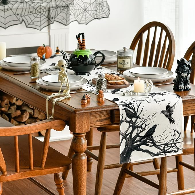 Artoid Mode 210 GSM Halloween Table Runner 13x36 Inch Home Party Decor | - Image 3