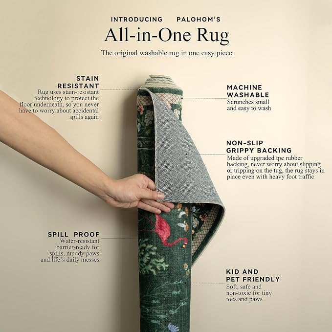 Machine Washable Rugs for Living Room: 5x7 Area Rugs for Bedroom Vintage Rugs - Image 4