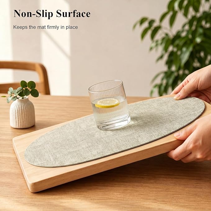 Placemats Set of 4-17" x 11.8" Waterproof & Heat Resistant Oval Place Mats - Image 5