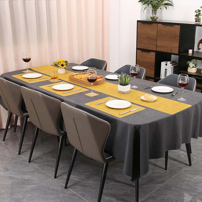 Table Runners 72 Inch Long, Dual-Sided Faux Leather Table Runner | Waterproof - Image 6