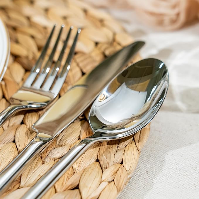 Alata Potter 60-Piece Forged Silverware Set Stainless Steel Flatware Set - Image 7
