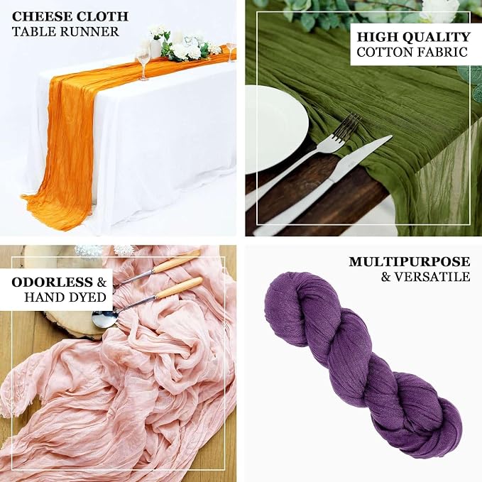 Efavormart 10FT White Cheesecloth Table Runner, Gauze Fabric Boho Wedding Arbor - Image 4