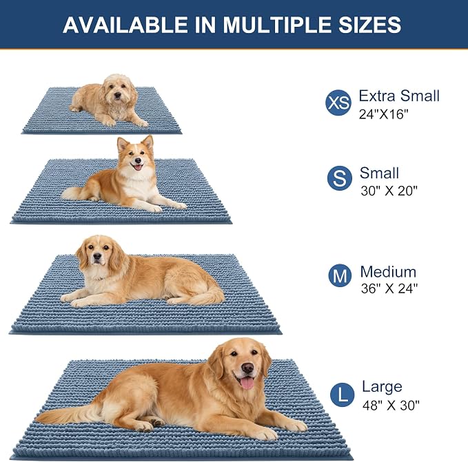 OLANLY Dog Door Mat for Muddy Paws 24x16, Ultra Absorbent Chenille Mud Doormat - Image 2