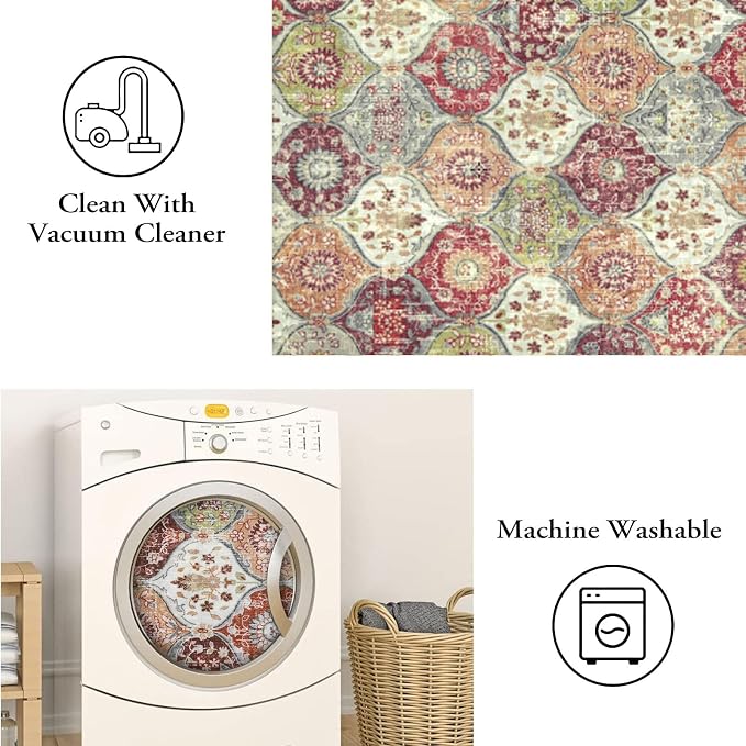 Lahome Moroccan Trellis Hallway Runner Rug, 2x6 Kitchen Runner Rugs Non Skid - Image 4