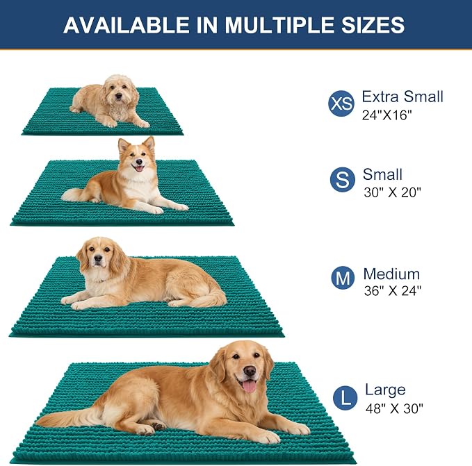OLANLY Dog Door Mat for Muddy Paws 44x24, Ultra Absorbent Chenille Mud Doormat - Image 2