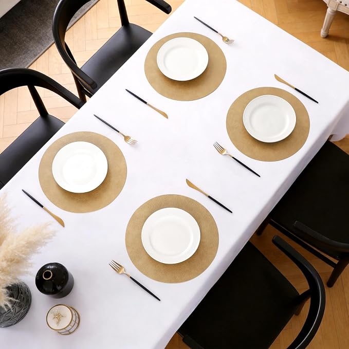 MOSAYT 13 Inch Round Vinyl Placemats Set of 8 - Image 5