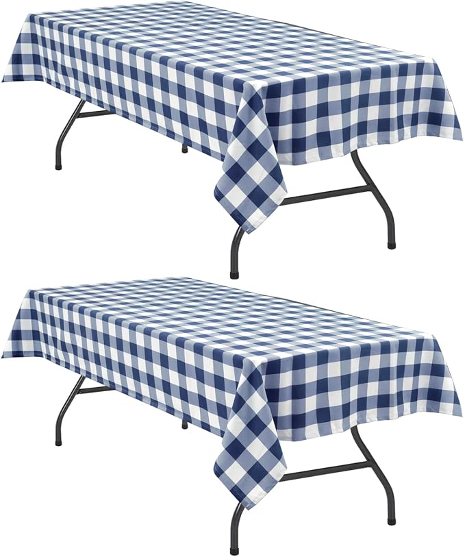 Checkered Tablecloth, 2 Pack, 60 x 102 inch, Stain and Wrinkle Resistant by Hiasan