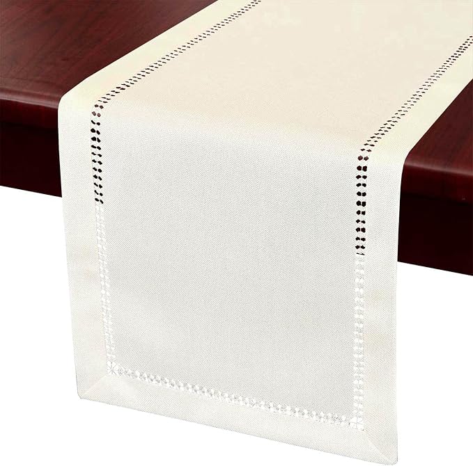 Grelucgo Small Short Handcrafted Solid Color Dining Table Runner, Dresser Scarf by Grelucgo