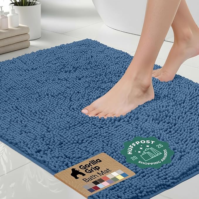 GORILLA GRIP Bath Rug Mat, Thick Soft Absorbent Chenille, Quick Dry Microfiber by Unknown