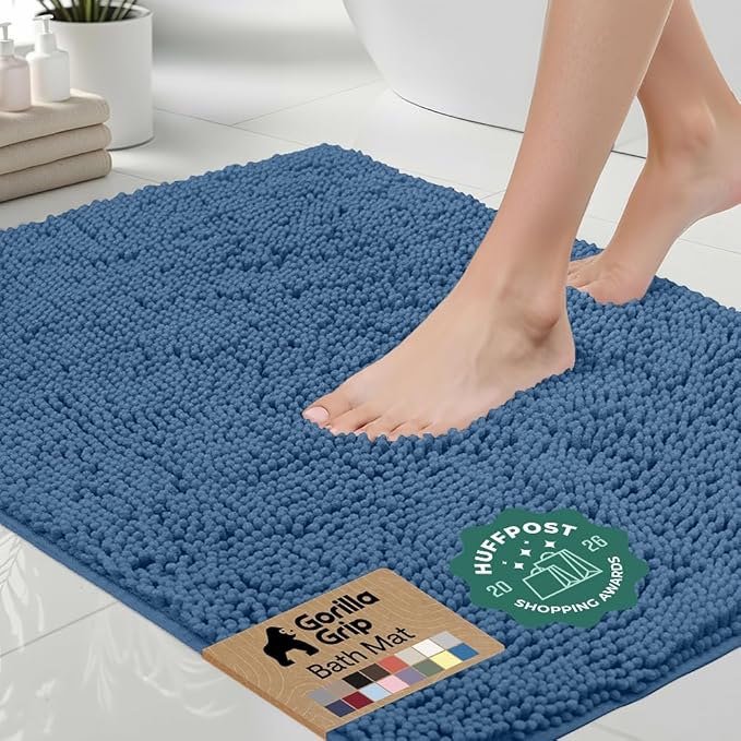 GORILLA GRIP Bath Rug Mat 36x24, Thick Soft Absorbent Chenille, Quick Dry by Unknown