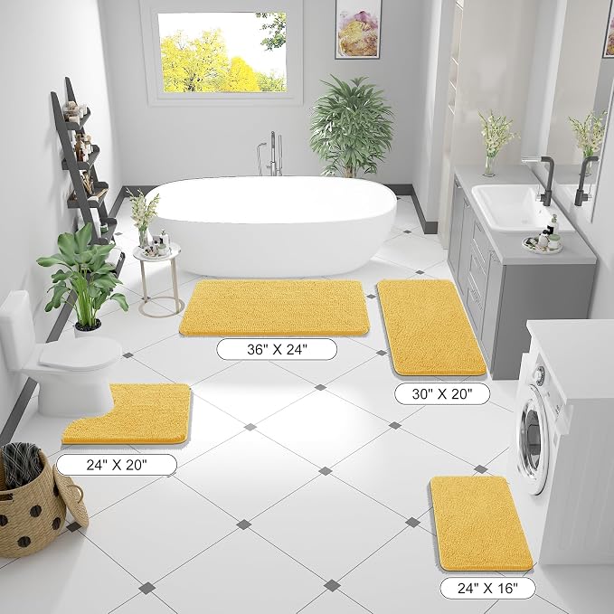 OLANLY Large Bathroom Rugs 40x32, Extra Soft Absorbent Chenille Bath Rugs - Image 2