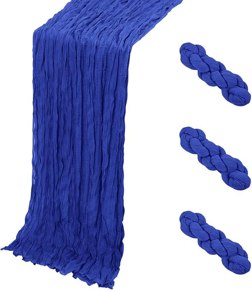 3 Pack Royal Blue Cheesecloth Table Runner, 17 x 108 Inch, Gauze Cheese Cloth by Yorcari