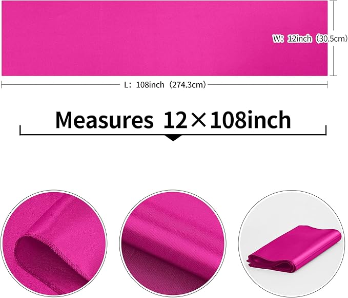 4-Pack Hot Pink Satin Table Runner 12 x 108 Inch Long Fuchsia Bright and Smooth - Image 3