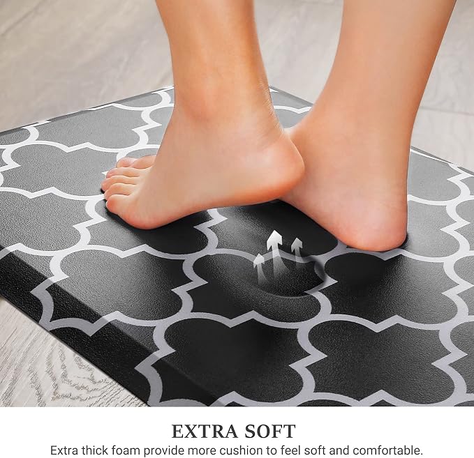 WISELIFE Cushioned Anti-Fatigue Rug, 17.3"x 39", Non Slip Waterproof, Heavy - Image 3