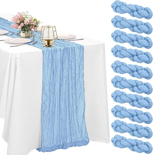 10 Pack Cheesecloth Table Runner 6FT Boho Gauze Rustic Fabric Table Runner by HAISIWLKJ