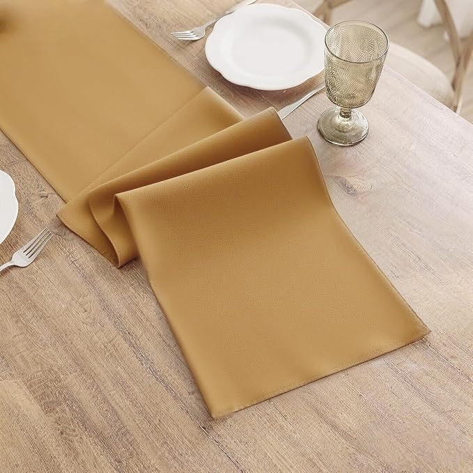 Gold Table Runner, Waterproof Washable Runners 48 Inches Long | Reusable 12x48 - Image 3