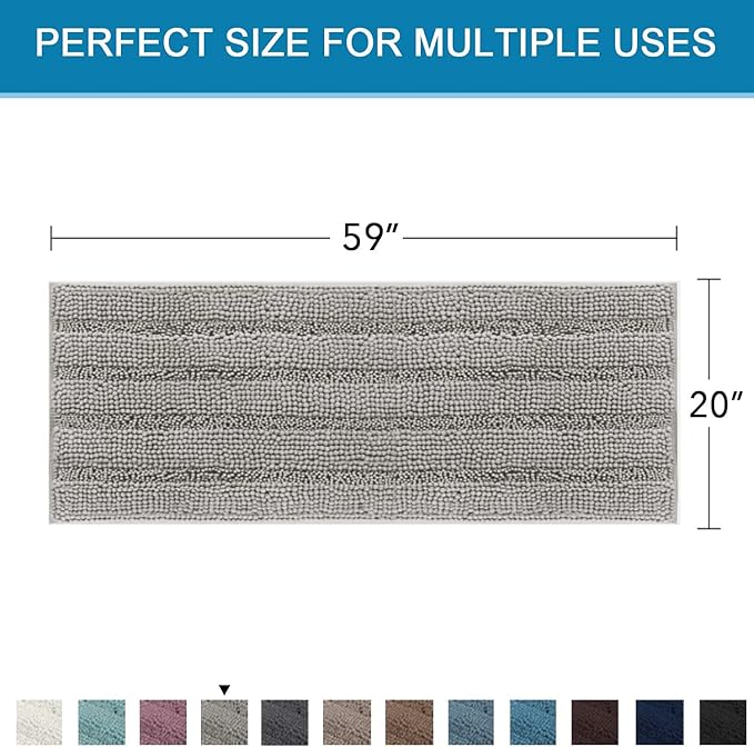 H.VERSAILTEX Bathroom Rugs Bath Mat Runner Rug Non Slip Kitchen Rug Extra Long - Image 2