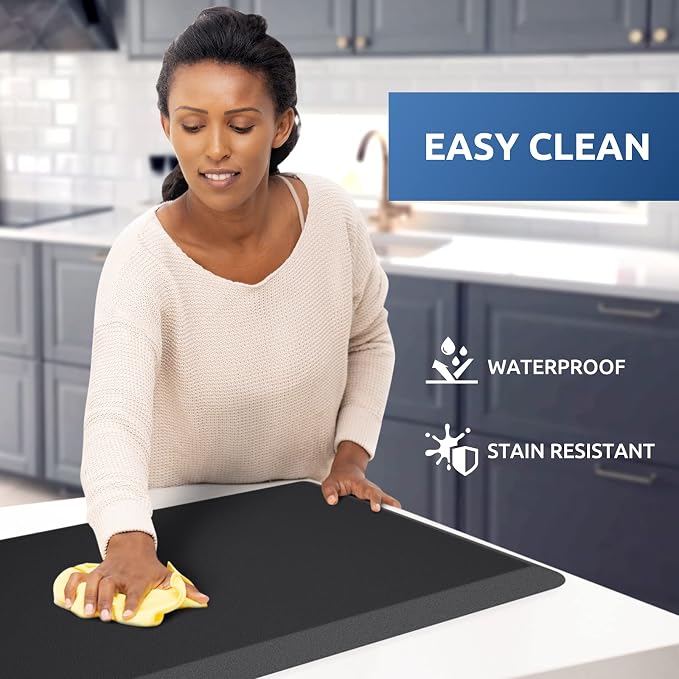KitchenClouds Kitchen Mat Cushioned Anti Fatigue Kitchen Rug 17.3"x39" Water - Image 3
