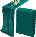 Fivenl 12 Pack Dark Teal Boho Rustic Cheesecloth Table Runner 35x72 Inch by Fivenl