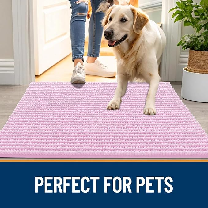 OLANLY Dog Door Mat for Muddy Paws 24x16, Ultra Absorbent Chenille Mud Doormat - Image 6