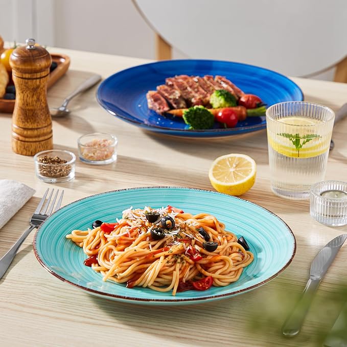 vancasso Bonita 10.5 Inch Ceramic Dinner Plates Set of 6, Cool Colors | - Image 5