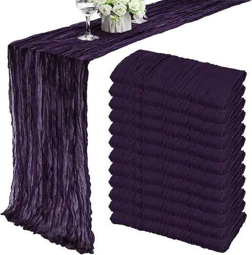 12 Pack 10Ft Cheesecloth Table Runner 35x120 Inch Boho Gauze Table Runner by Fivenl