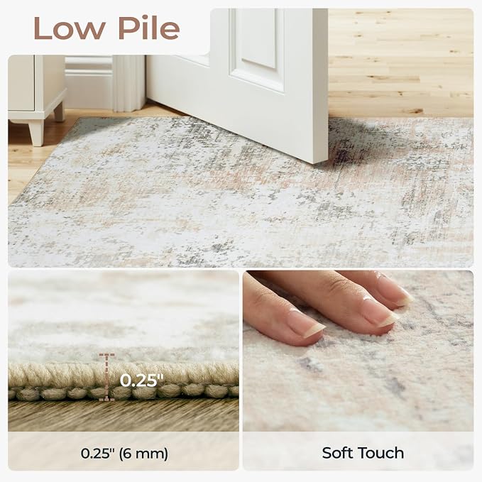 6x9 Abstract Rugs for Bedroom, Neutral Area Rug - Image 3