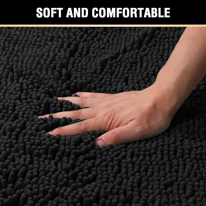 H.VERSAILTEX 20x32 Bath Mat Non-Slip Bathroom Rug Shag Shower Mat - Image 4