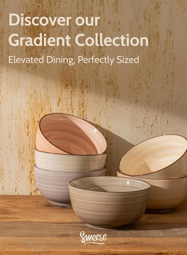 Sweese 20 Oz Porcelain Cereal Bowls - Image 8