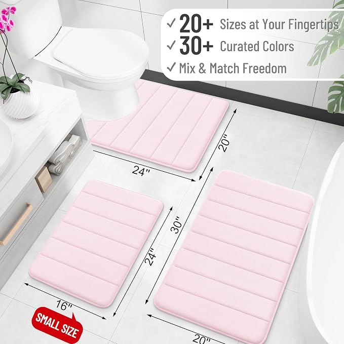 OLANLY Memory Foam Bath Mat 44x24, Super Soft Absorbent Bathroom Rugs, Quick Dry - Image 2