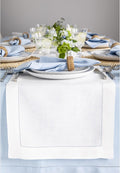 Solino Home 100% Linen Table Runner White, Classic Hemstitch 14 x 108 in | by SolinoHome