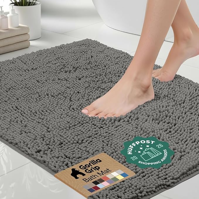 GORILLA GRIP Bath Rug Mat 60x24, Soft Absorbent Chenille, Quick Dry Microfiber by Unknown