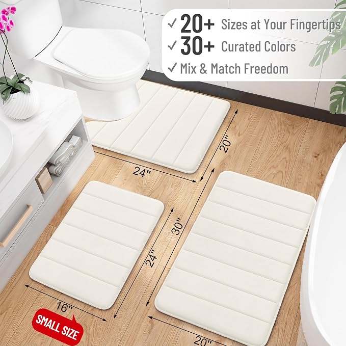 OLANLY Memory Foam Bath Mat 44x32, Super Soft Absorbent Bathroom Rugs, Quick Dry - Image 2