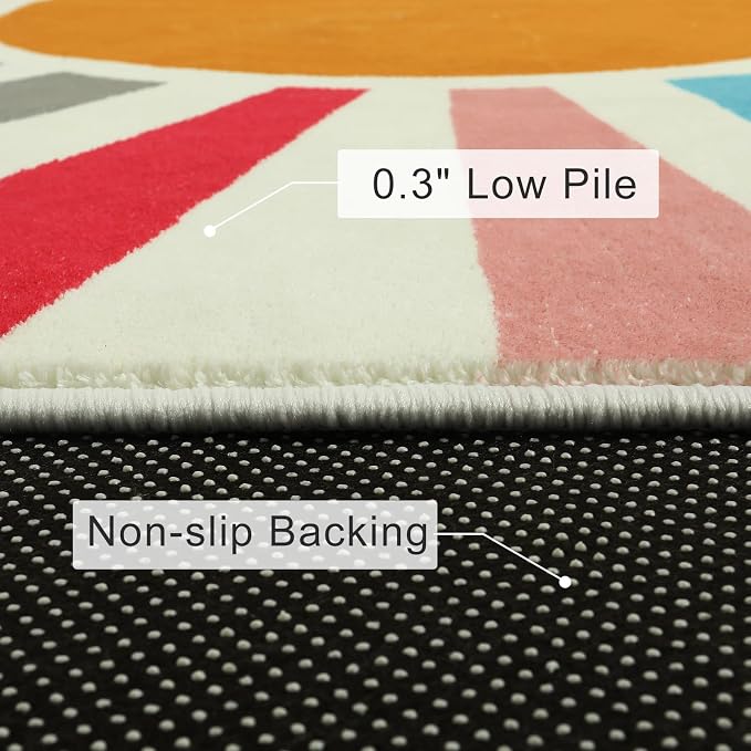 STARUIA Round Boho Rug 6 Ft Washable Round Area Rug - Image 5