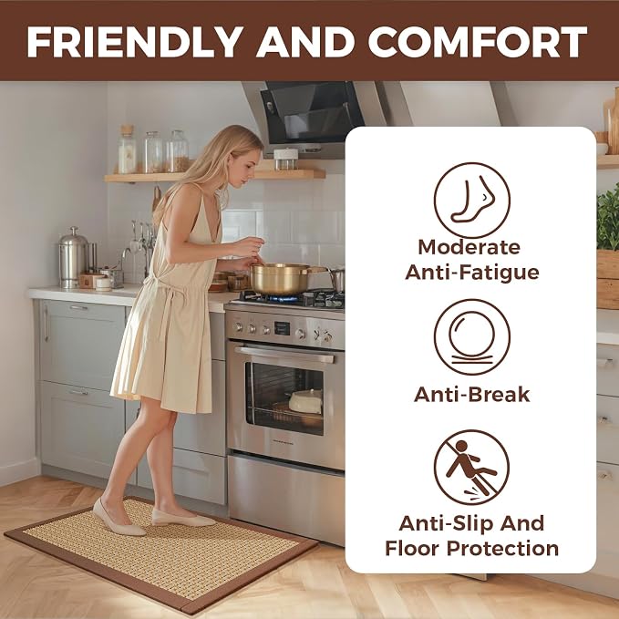 YDKGL Anti Fatigue Kitchen Rugs Mat Non Slip Washable, 0.4" Thick Soft - Image 3