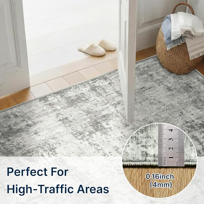 2x3 Rug for Entryway Hallway-No Slip Soft Carpets Modern Abstract Indoor Floor - Image 2