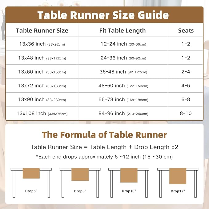 Faux Linen Table Runner Water Resistant 13 x 90 in, Coffee Table Runner - Image 5