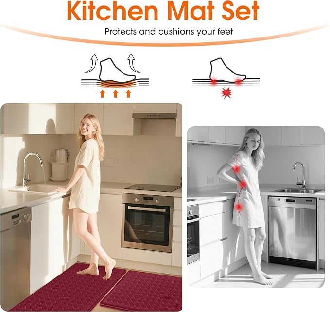 TranquilRelax Kitchen Mats, Cushioned Anti Fatigue Kitchen Mats - Image 6