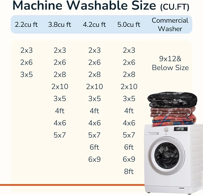 BESTSWEETIE Area Rug 8x10 Rug Machine Washable Non-Slip Low Pile Print Pattern - Image 4