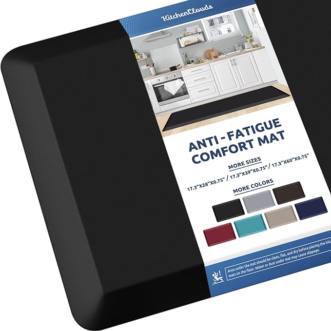 KitchenClouds Kitchen Mat Cushioned Anti Fatigue Kitchen Rug 0.8inch Water by KitchenClouds
