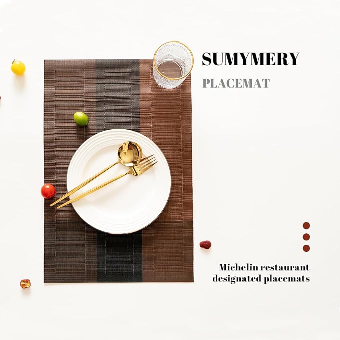 Placemats Set of 12 Vinyl/Plastic Woven Place Mats - Image 5