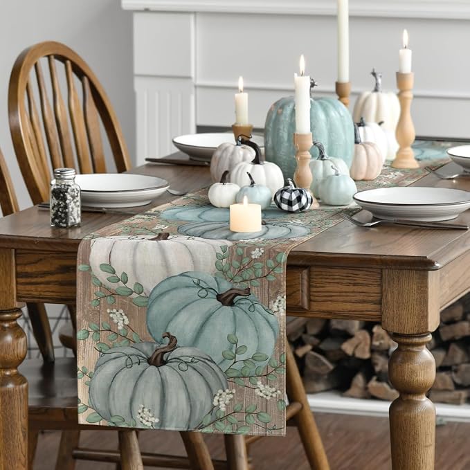 Artoid Mode 210 GSM Fall Table Runner 13x72 Inch Home Party Decor | Pumpkins - Image 3