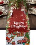 Merry Christmas Table Runner 90 Inches Long, Santa Xmas Tree Snowflake Table by Unknown