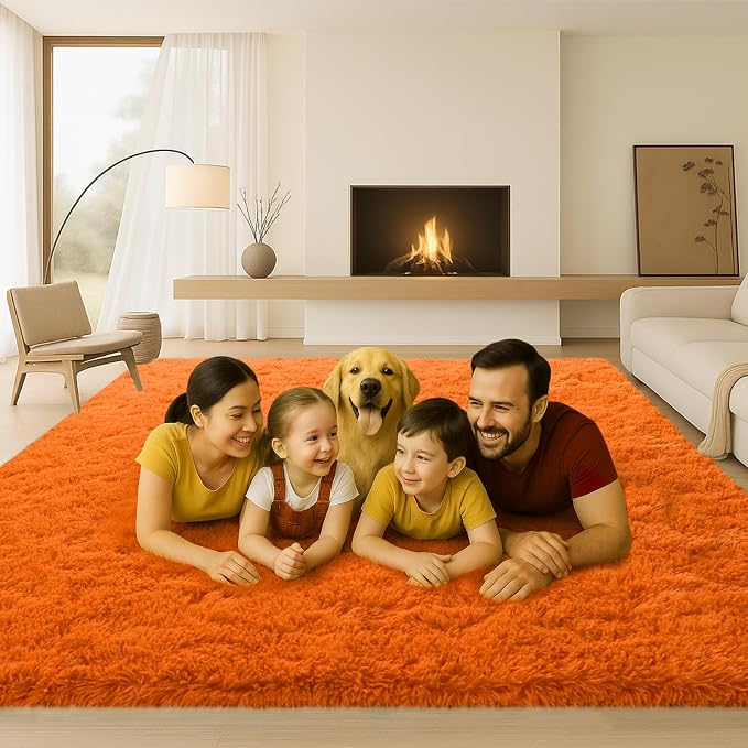 5x7 Plush Fluffy Area Rugs, Large Soft Carpet, Upgraded Non-Slip Rectangular Rug - Image 3