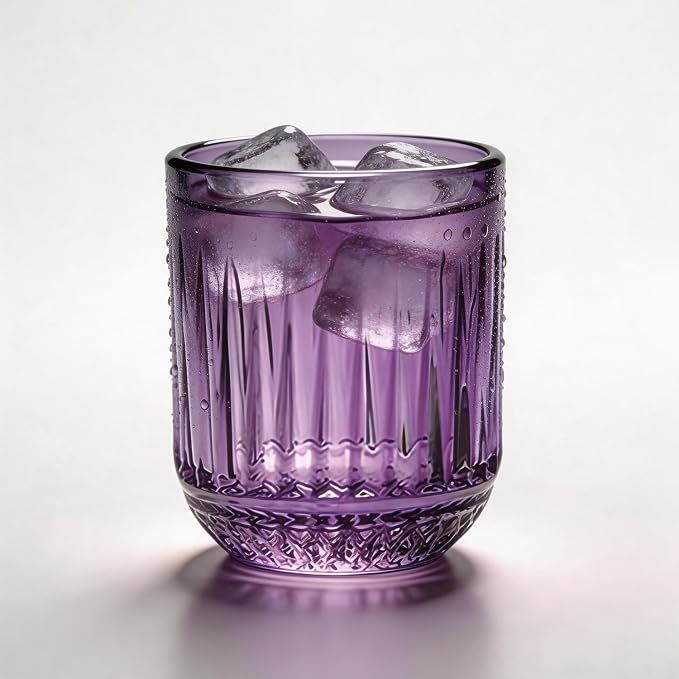 FACE N FACE 1-Piece Vintage Colored Glass Tumbler 8oz | Retro Aesthetic by FaceNFace