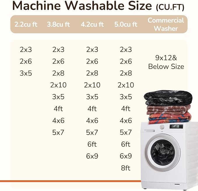 BESTSWEETIE Area Rug 6x9 Rug Machine Washable Non-Slip Low Pile Print Pattern - Image 6