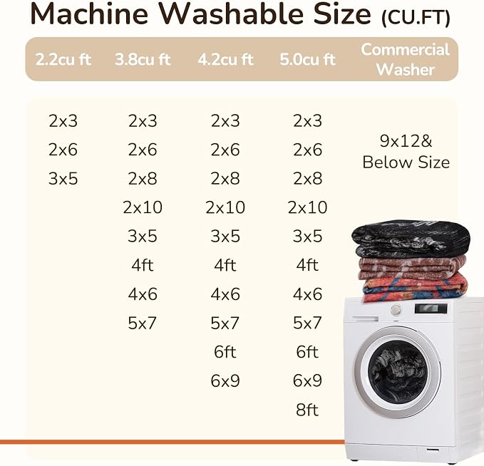 BESTSWEETIE Area Rug 4x6 Rug Machine Washable Non-Slip Low Pile Print Pattern - Image 7