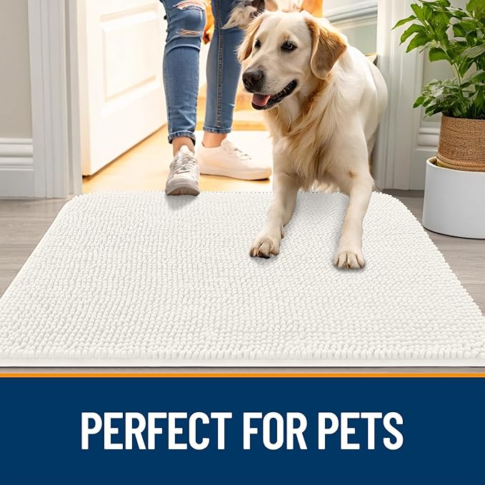 OLANLY Dog Door Mat for Muddy Paws 47x20, Absorbs Moisture and Dirt, Absorbent - Image 6