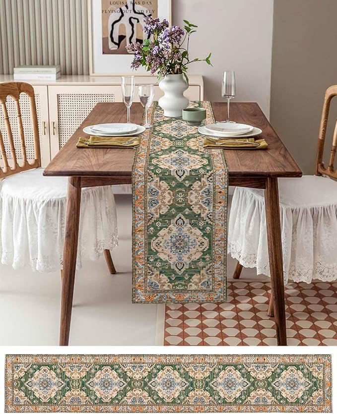 Boho Table Runners 120 Inches Long, Vintage Western Kitchen Dining Tables - Image 6